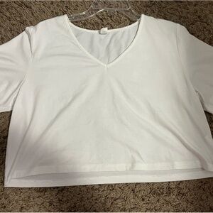 Basic White Cropped Tee Shirt